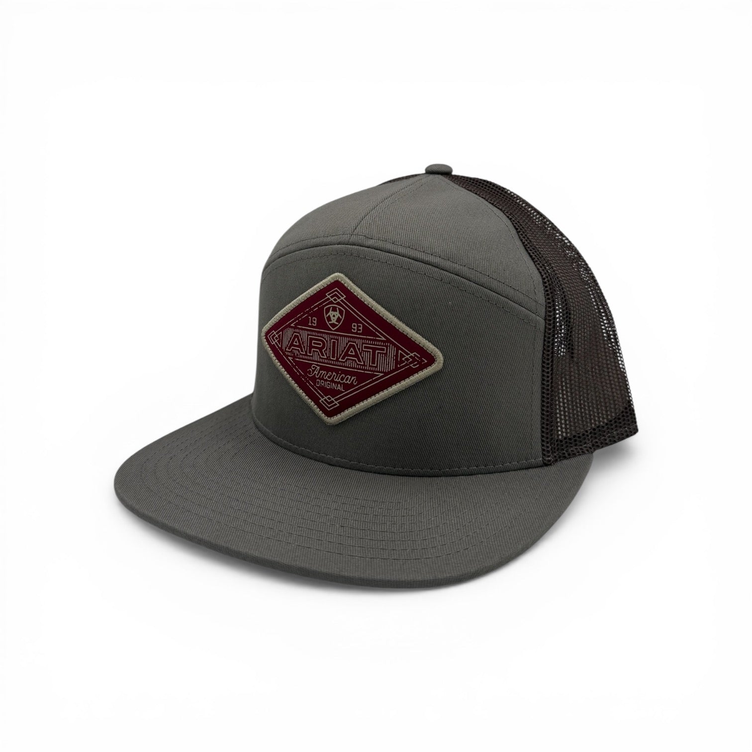 ARIAT MENS CAP R112 SNAPBACK DIAMOND PATCH GREY