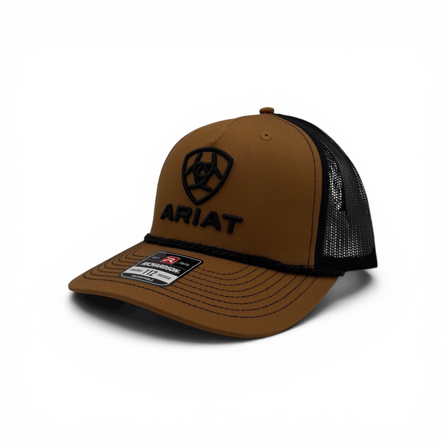 ARIAT MENS CAP R112 SNAPBACK 3D EMBROIDERED LOGO TAN