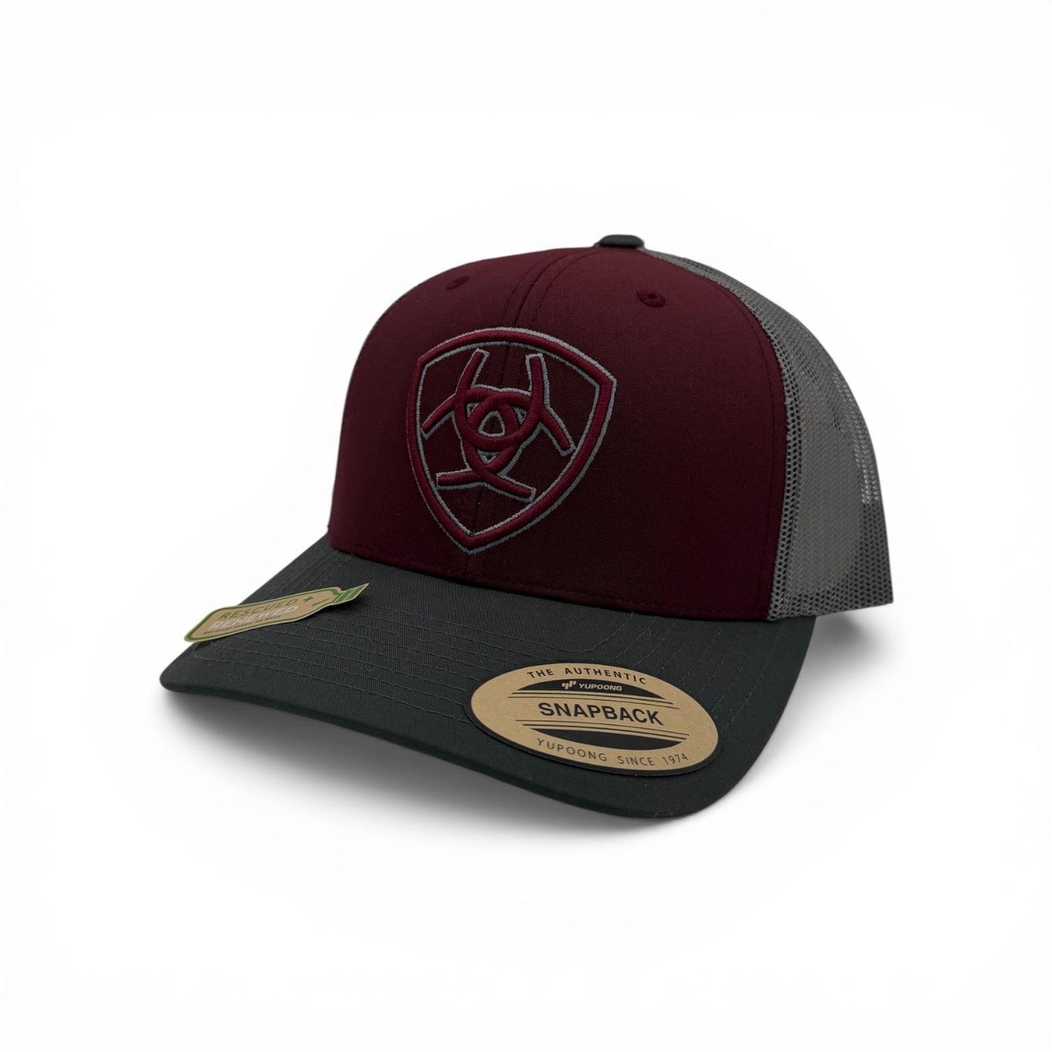 ARIAT CAP TWO TONE SHIELD BURGUNDY