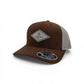ARIAT MENS FLEXFIT 110 CAP DIAMOND FAUX LEATHER PATCH BROWN