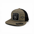 ARIAT MENS FLEXFIT 110 CAP SNAP BACK PATCH LOGO TAN