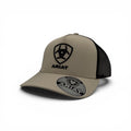 ARIAT MENS EMBROIDERED LOGO KHAKI AND BROWN