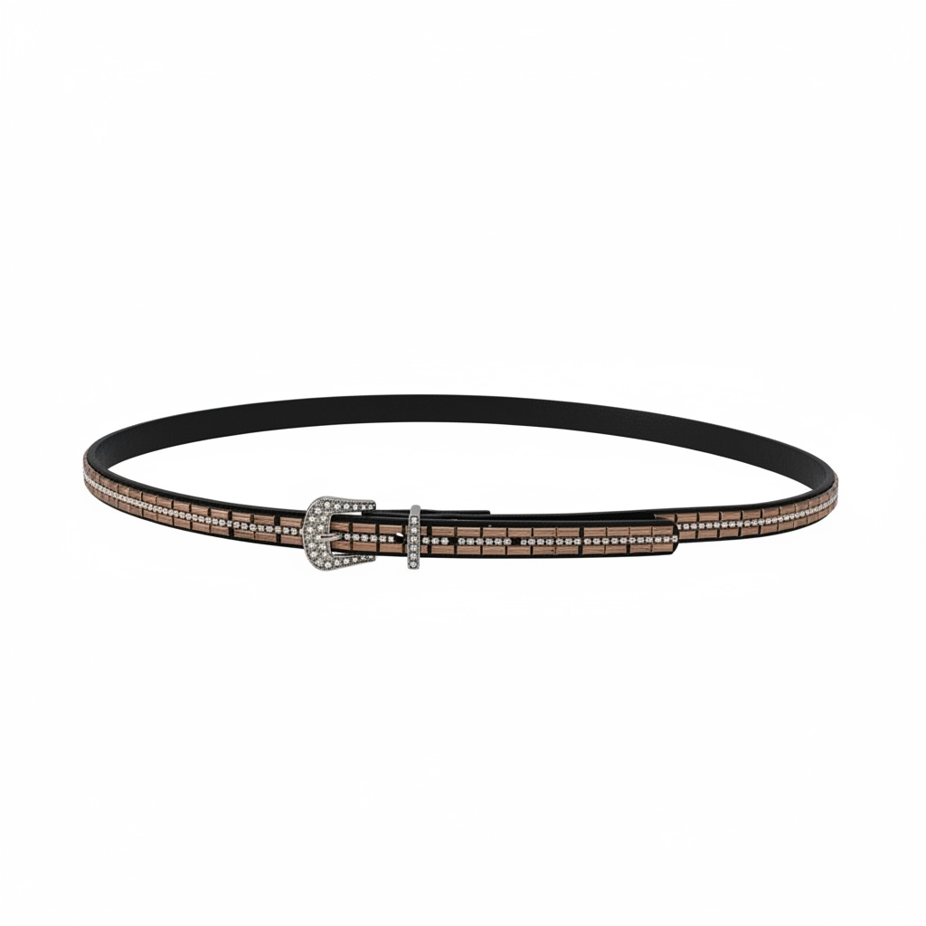 Rose Gold Tile Rhinestone Hatband
