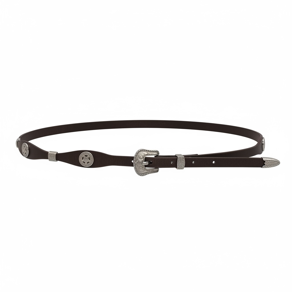 Dark Brown Leather Star Concho Hatband