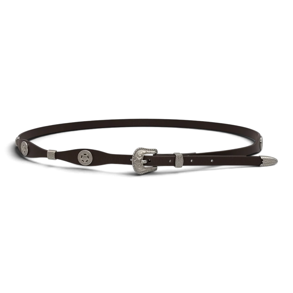 Dark Brown Leather Star Concho Hatband