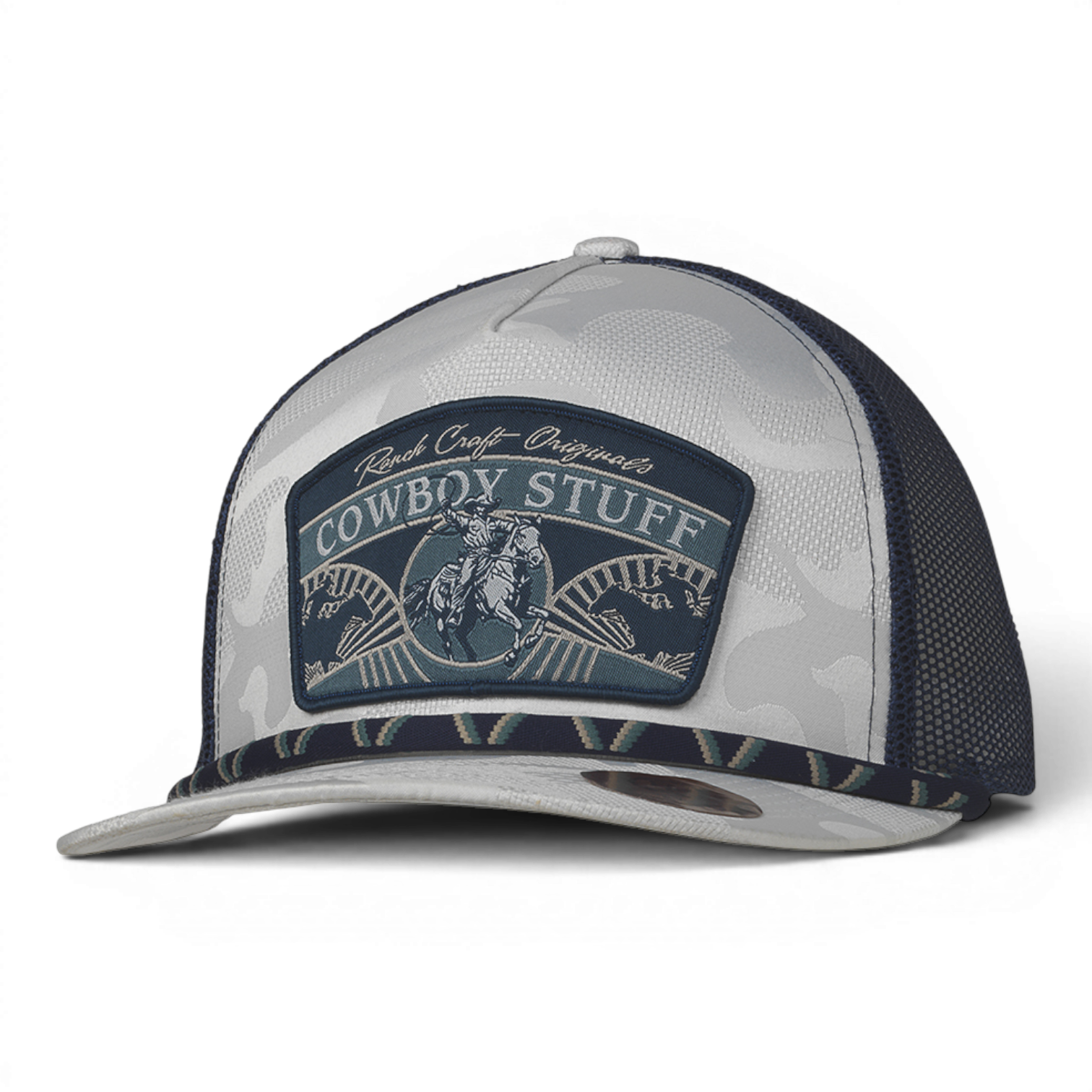 RANCH CRAFT ORIGINALS MENS SNAP BACK CAP COWBOY ROPE BLUE