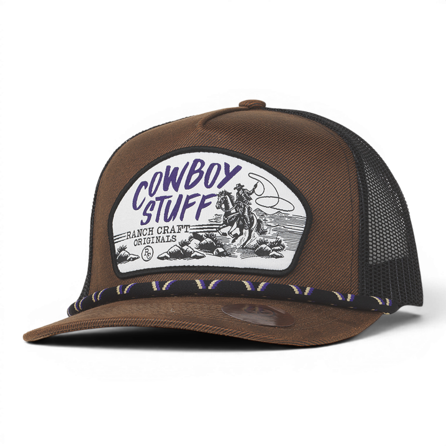 RANCH CRAFT ORIGINALS MENS SNAP BACK CAP COWBOY STUFF BROWN