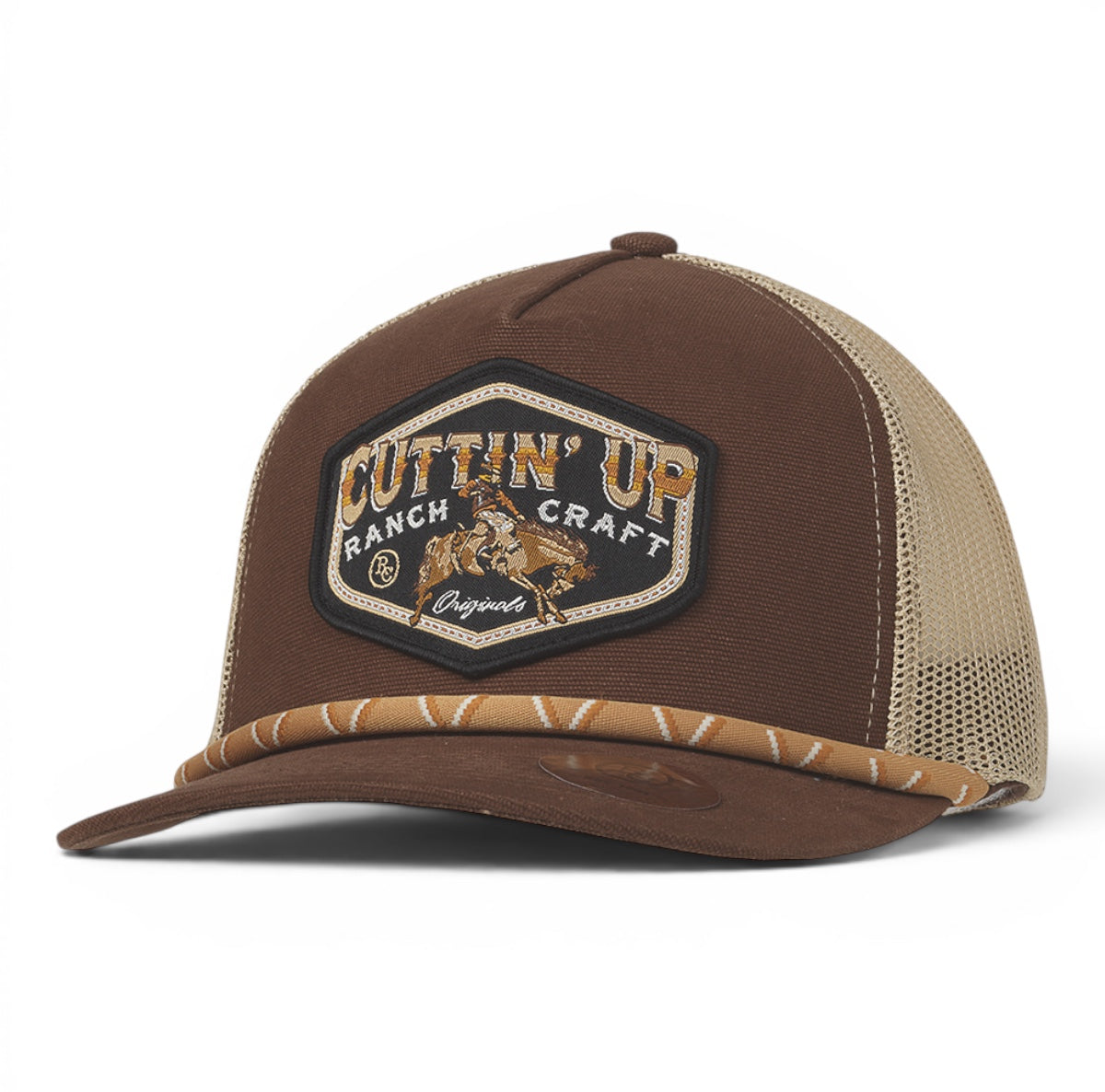 RANCH CRAFT ORIGINALS MENS SNAP BACK CAP CUTTIN UP BROWN
