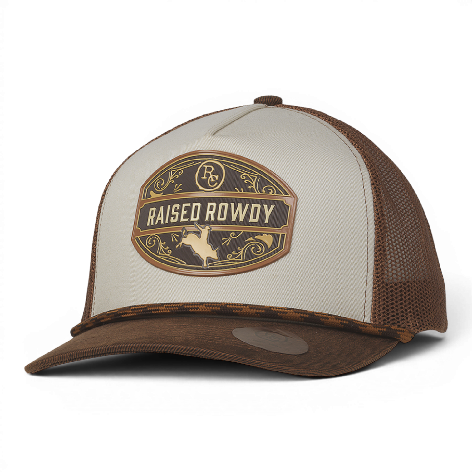 RANCH CRAFT ORIGINALS MENS SNAP BACK CAP RAISED ROWDY BROWN