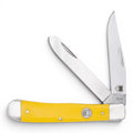 TRADITIONAL TWO BLADE TRAPPER YELLOW DELRIN HANDLE