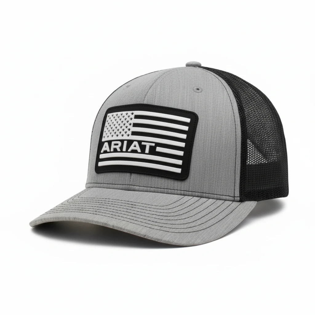 ARIAT R112 SNAPBACK USA FLAG LOGO GREY
