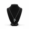 Western Bull Skull & Boot Charm Paperclip Chain Necklace: SXTUQ