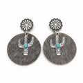 Western Style Cactus Animal Skin Double Charm Earrings - WJ: 5