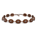 3D CHAIN HATBAND 1" CONCHO STONE COPPER