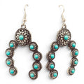 Turquoise Horseshoe Shape Charm Dangle Earrings - WJ