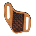 3D Leather Pancake Knife Sheath Embossed Cross