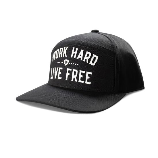 ARIAT MENS CAP SNAP BACK BLACK