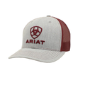 ARIAT MENS SB R112 GREY EMBROIDERY BURGUNDY