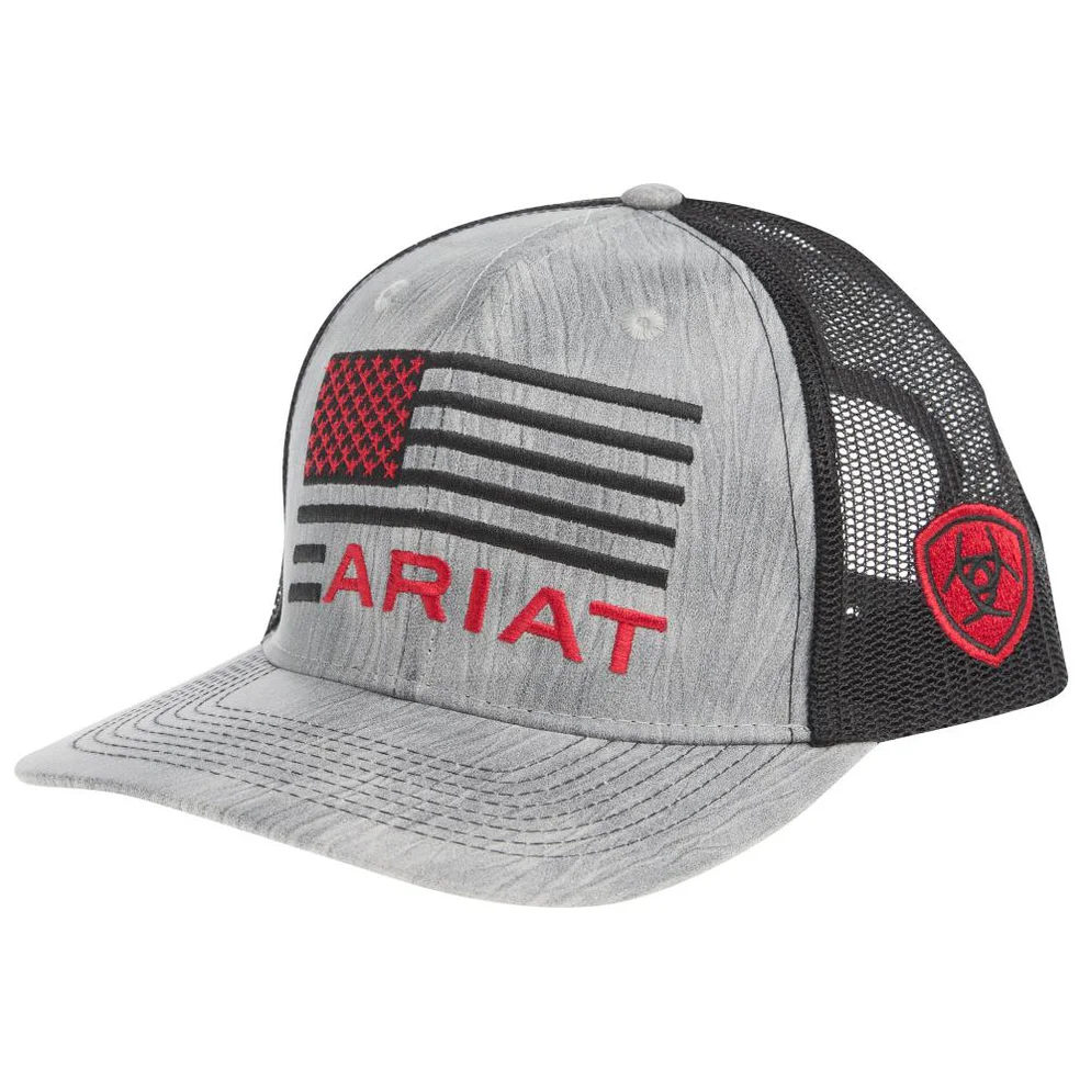 ARIAT MENS SB FLAG SHIELD LOGO GY