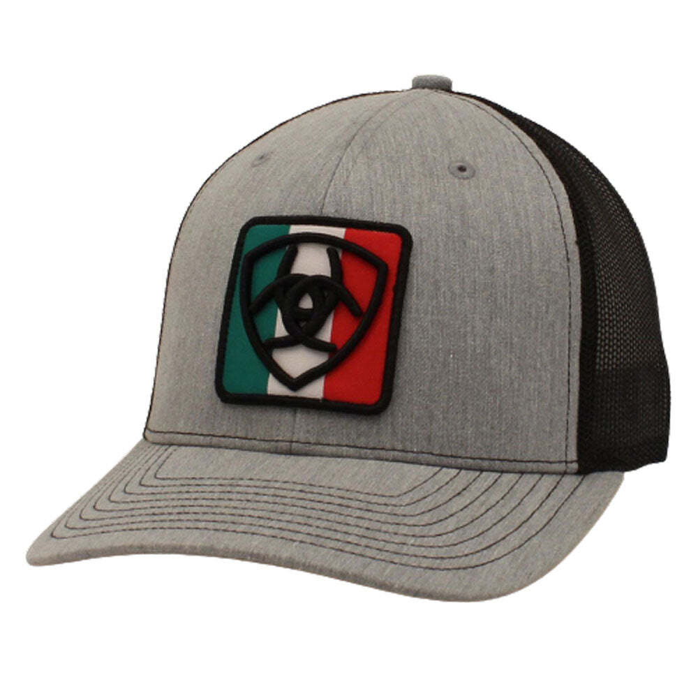 ARIAT MENS R112 CAP SHIELD MEXICO FLAG GREY