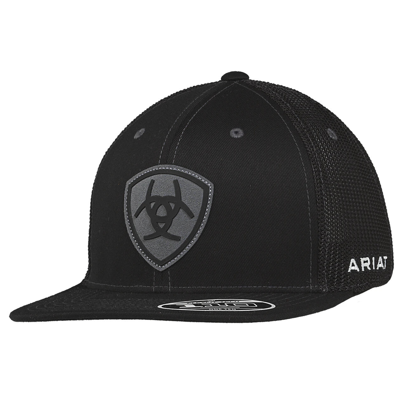 ARIAT MENS FLEXFIT 110 SNAP BACK SUEDE PATCH BLACK