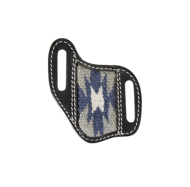 3D LEATHER KNIFE SHEATH SOUTHWESTERN WOOL BLACK