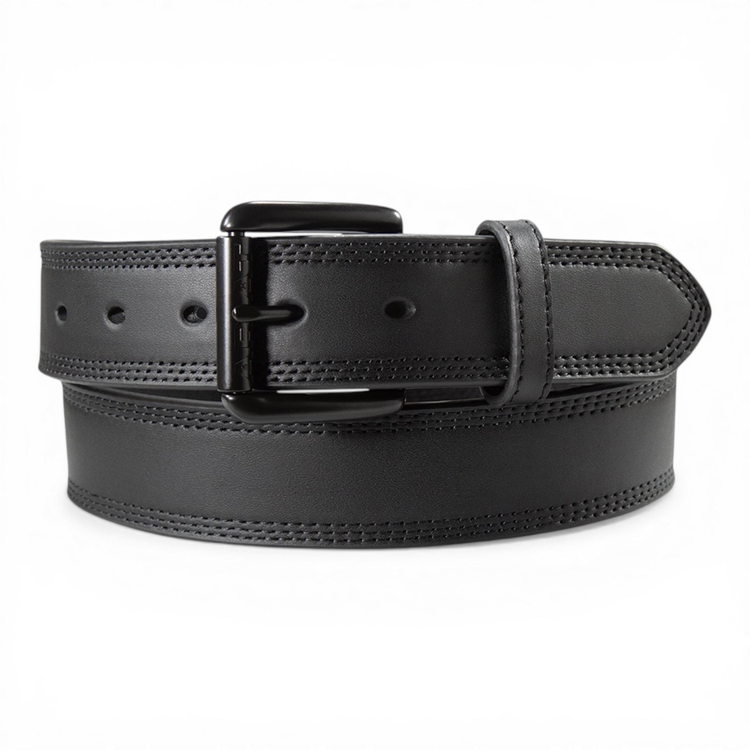 ARIAT MENS WORK BELT 1 1/2" TRIPLE STITCH BLACK