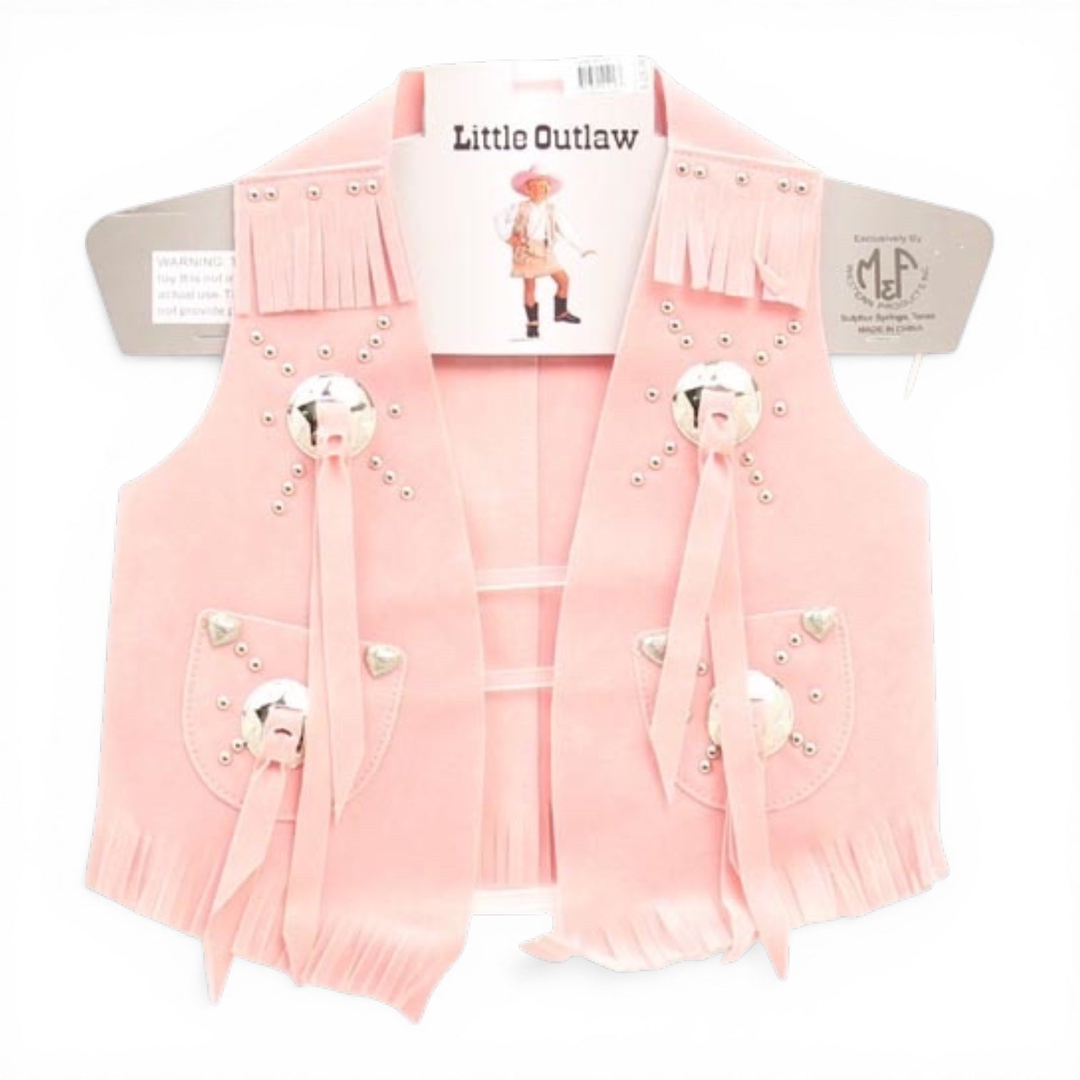 BIGTIME RODEO CHILDRENS PINK FAUX SUEDE VEST