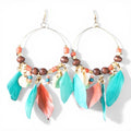 SILVER STRIKE BEADS FEATHER HOOPS MULTI COLORED