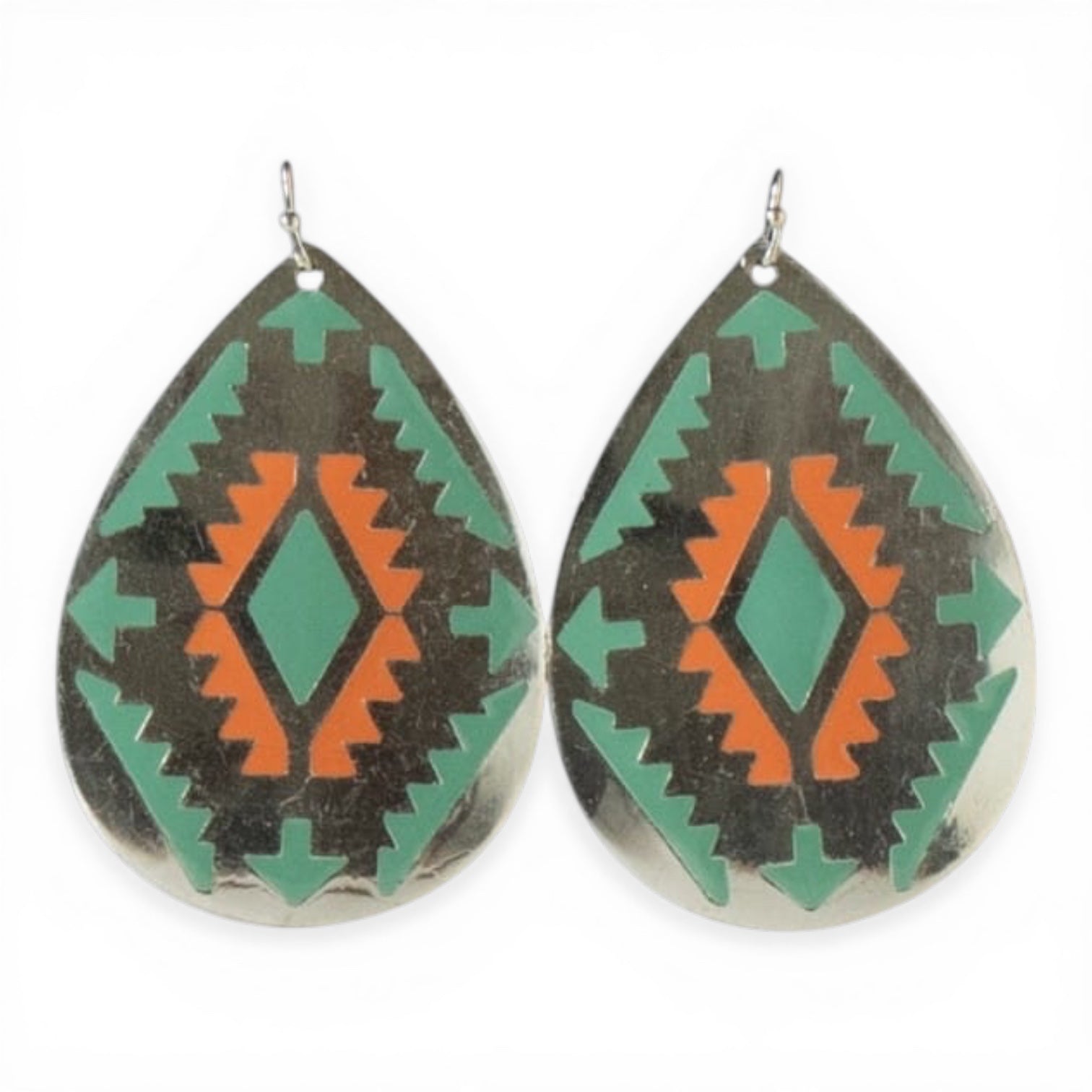 SILVER STRIKE LADIES EARRINGS TEAR DROP MULTICOLOR