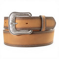ARIAT MENS BELT 1 7/8-1 1/2 SCALLOPED BILLETS BROWN