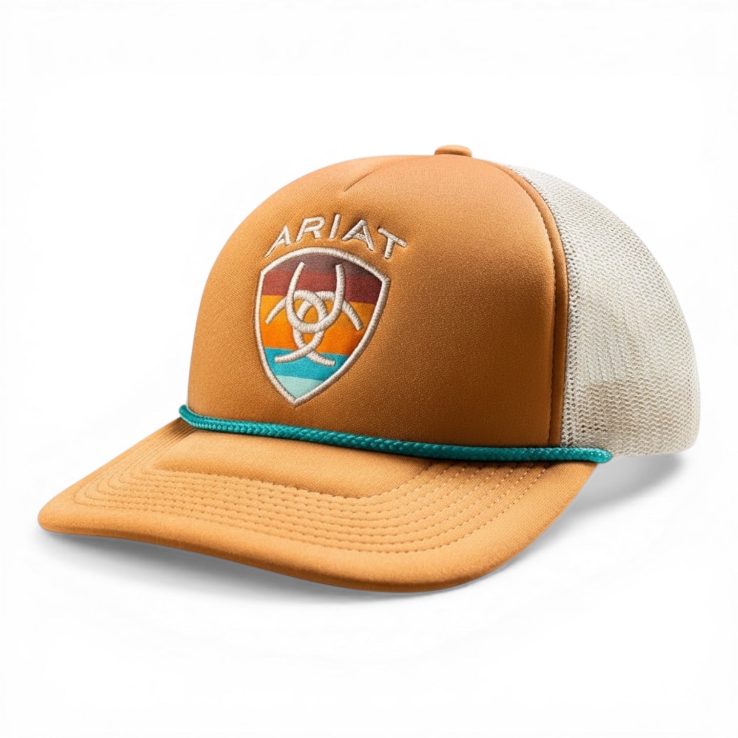 ARIAT LADIES CAP STIPED PATCH CAMEL