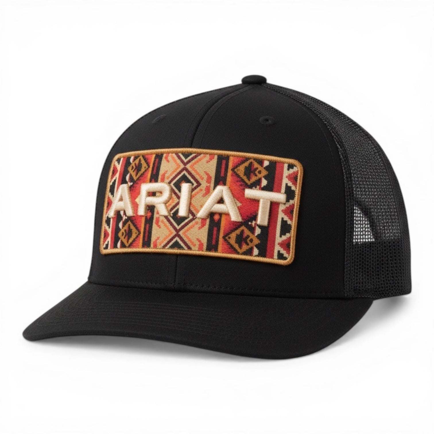 ARIAT LADIES CAP SOUTHWESTERN PRINT PATCH BLACK