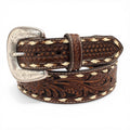 ARIAT BROWN FLORAL EMBOSSED MENS BELT