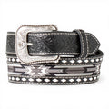 ARIAT BOYS BELT 1 1/4 SOUTHWESTERN INLAY BUCK LACE BLACK