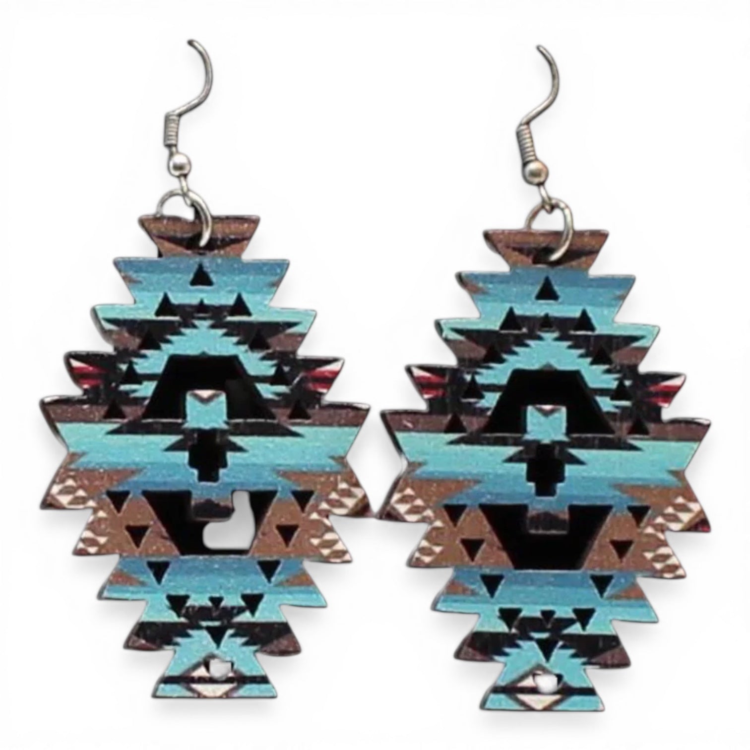 BLAZIN ROXX EARRINGS WOODEN CUTOUT SOUTHWESTERN