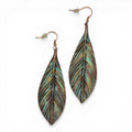 BLAZIN ROXX EARRINGS FEATHER PATINA DROP