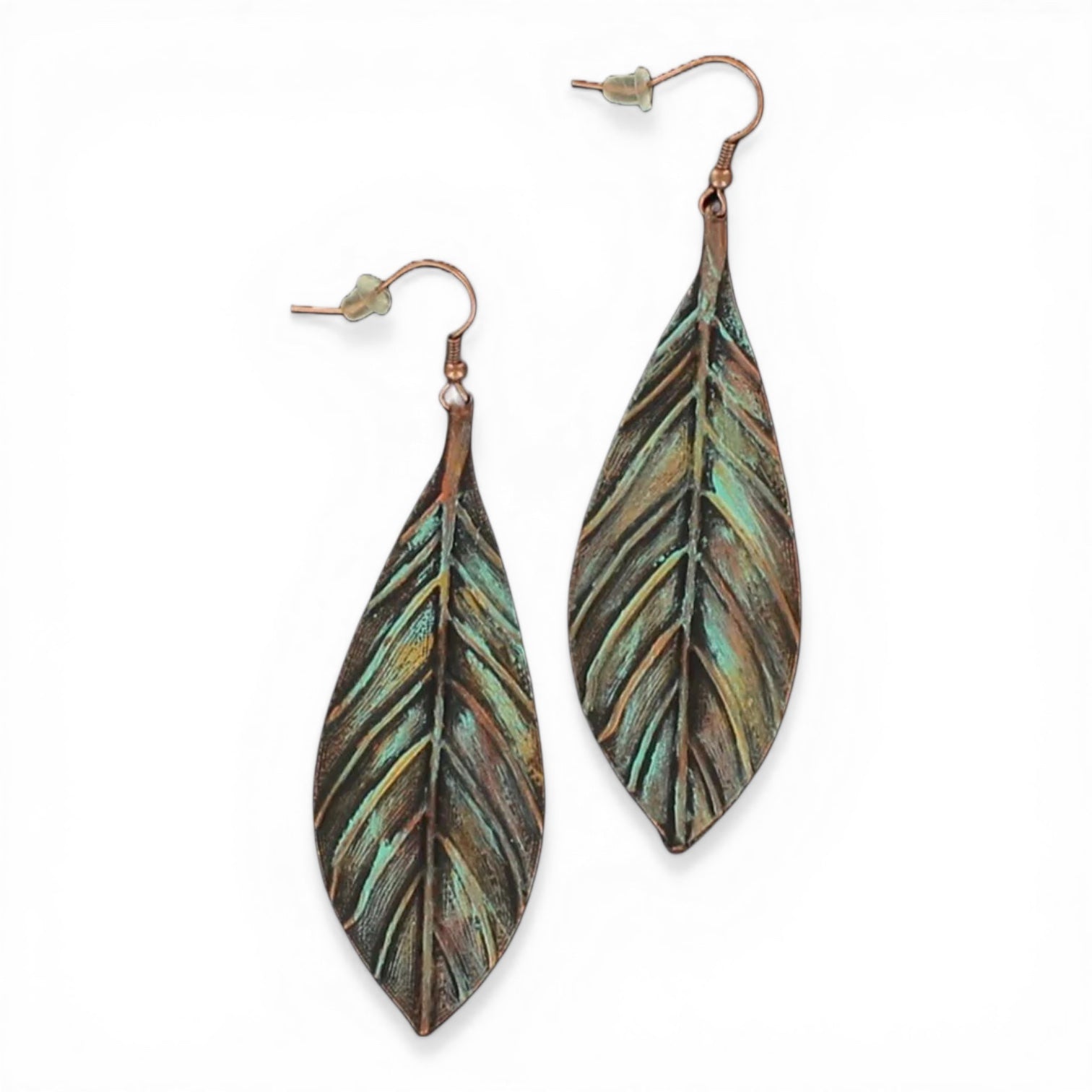 BLAZIN ROXX EARRINGS FEATHER PATINA DROP