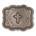 RECT SCALLOPED COPPER CROSS BUCKLE