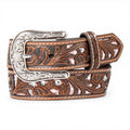 ARIAT GIRLS BELT 1 1/4" SCROLL FILIGREE CRYSTALS PINK