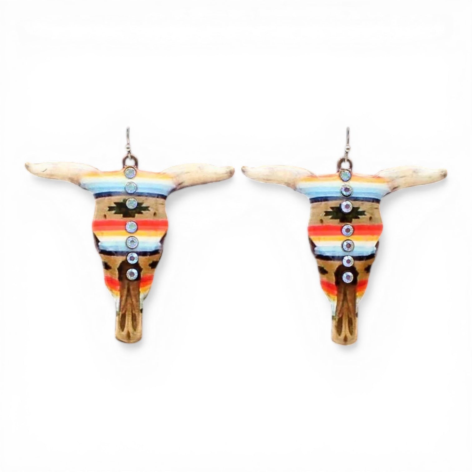 BLAZIN ROXX EARRINGS SKULL AZTEC DESIGN