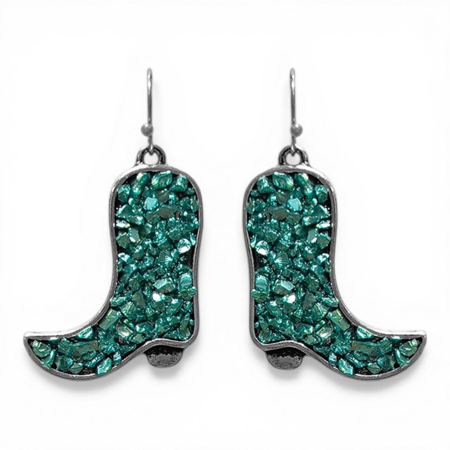 SILVER STRIKE LADIES EARRINGS CHIPPED TURQOISE BOOTS