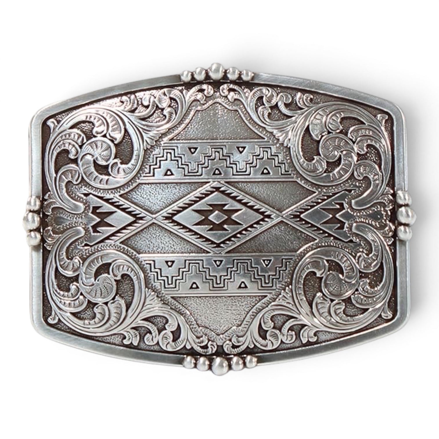 NOCONA MENS RECTANGLE AZTEC FLORAL BUCKLE
