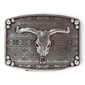 NOCONA MENS RECTANGLE BULL SKULL BUCKLE