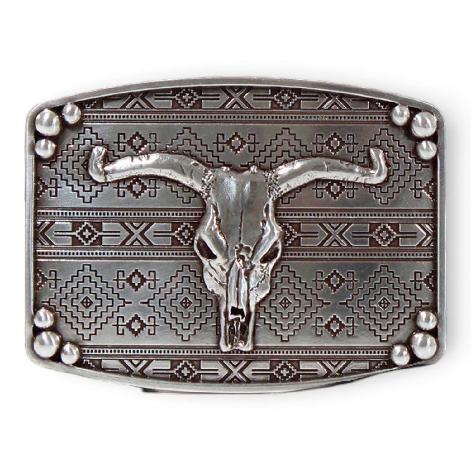 NOCONA MENS RECTANGLE BULL SKULL BUCKLE