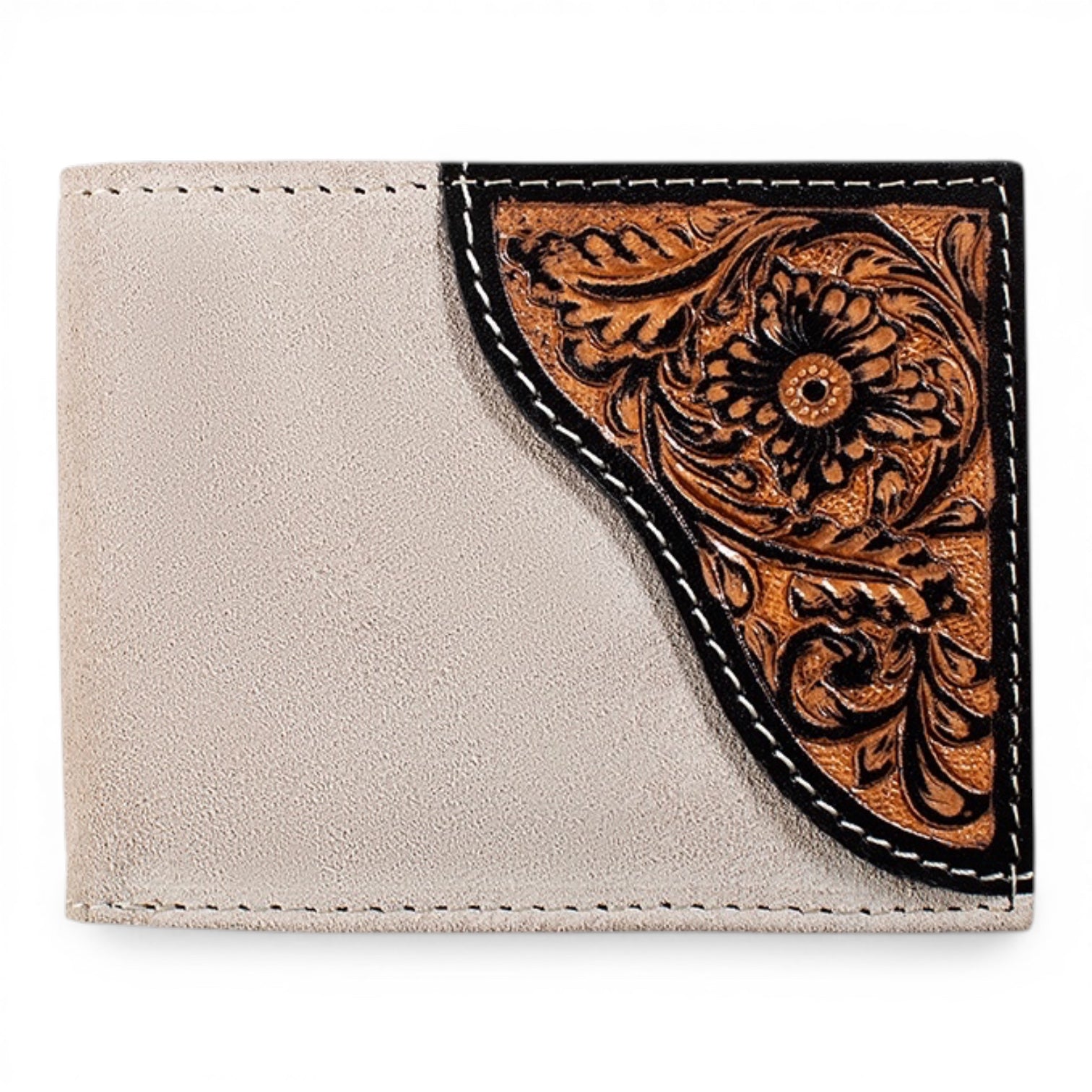 ARIAT BIFOLD PASS CASE ROUGHOUT OVERLAY GREY