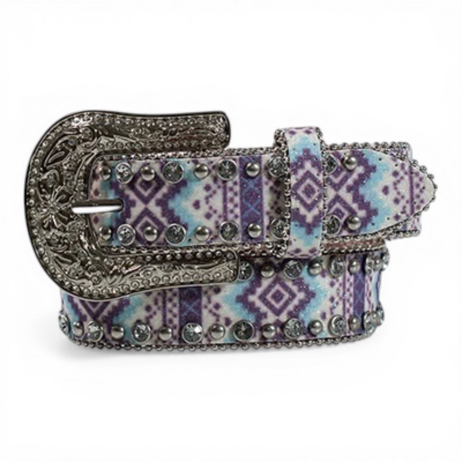 ANGEL RANCH GIRLS BELT 1 1/4'' GLITTER AZTEC MULTICOLORED