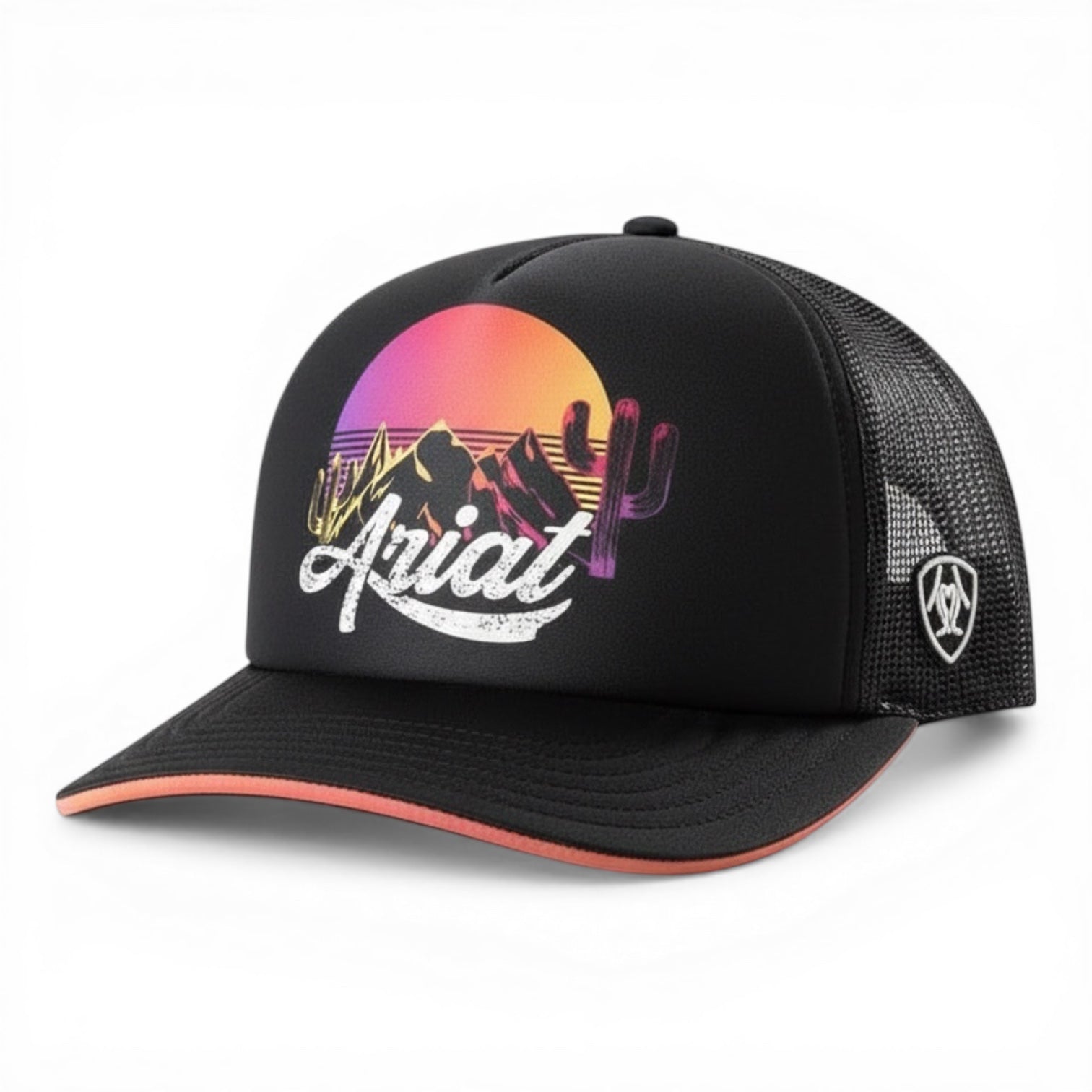 ARIAT LADIES CAP SNAP BACK SUNSET DESERT PRINT BLACK