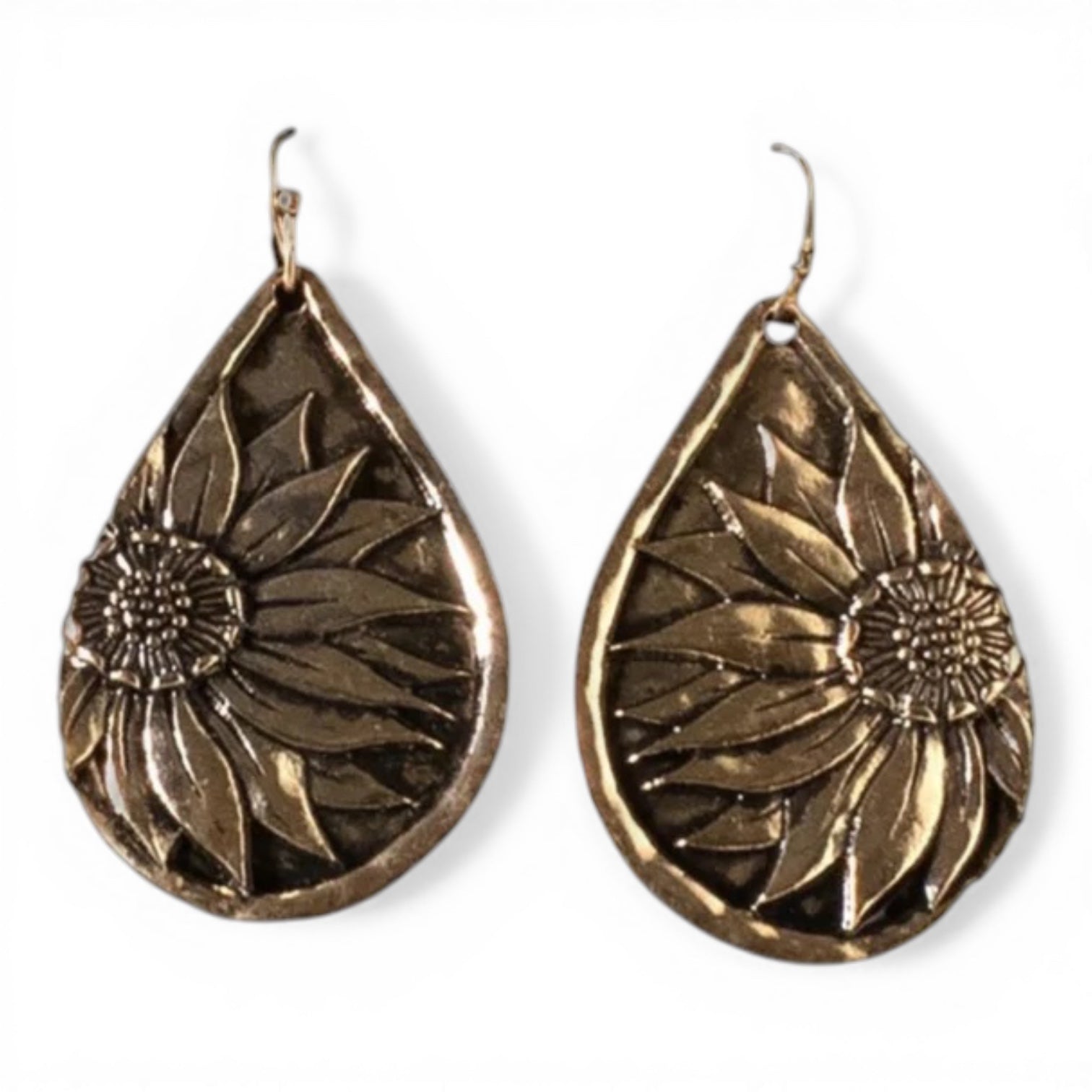 BLAZIN ROXX LADIES EARRINGS TEAR DROP SUNFLOWER GOLD