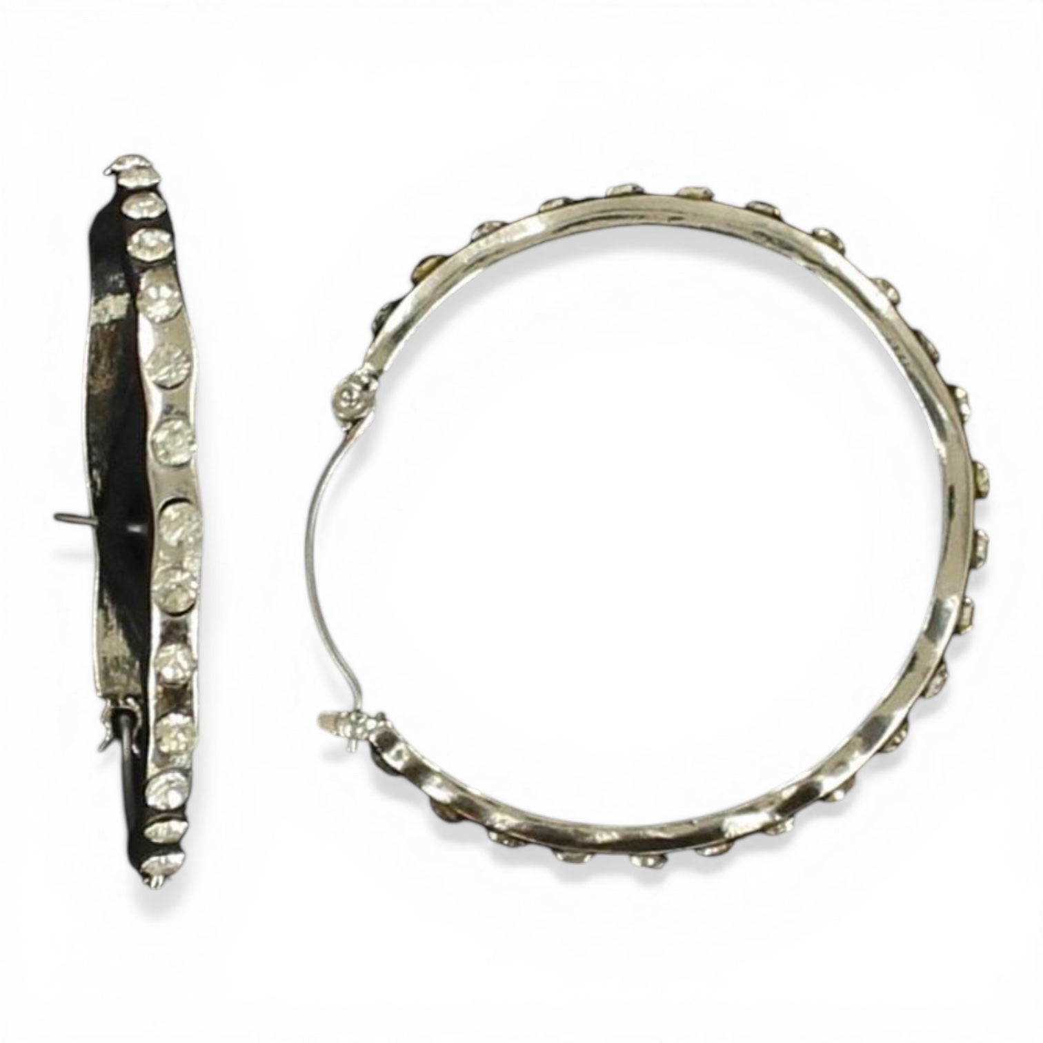 BLAZIN ROXX RHINESTONE HOOP EARRINGS